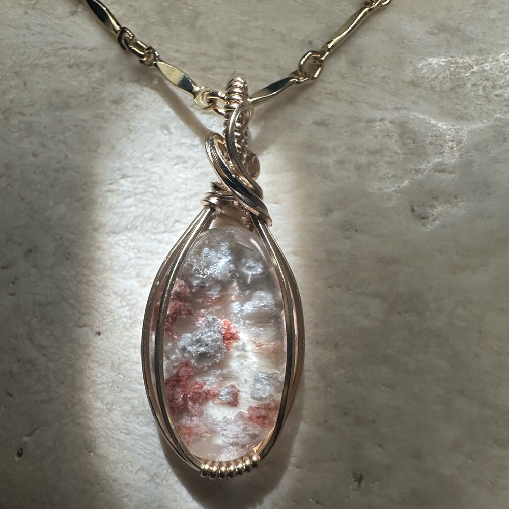 14k Gold Filled Minimalist Petite Lodolite Healing Stone
